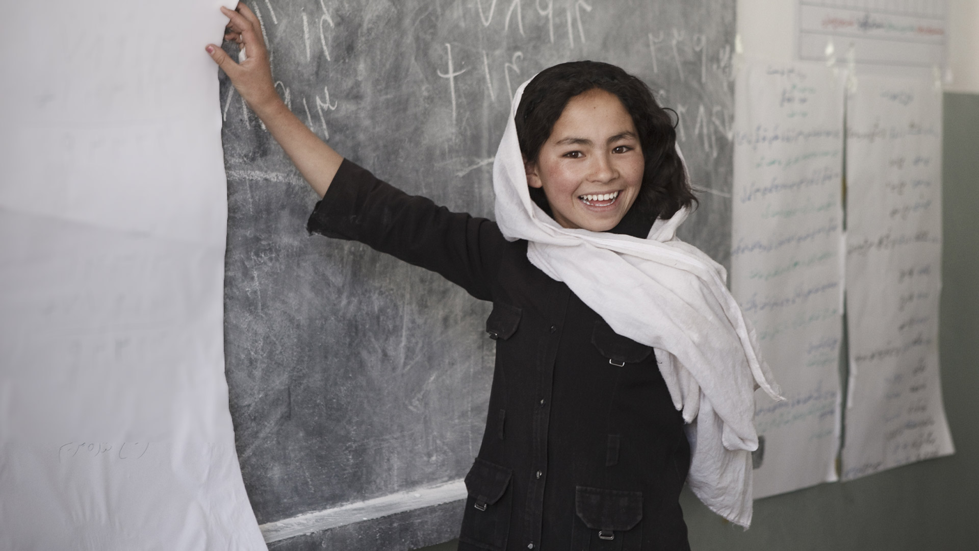 Afghan Girl in class