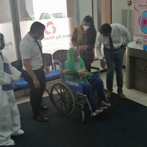 In Mumbai, a 97-year-old patient recovers from COVID-19 and is discharged from the Prince Aly Khan Hospital where she received treatment.